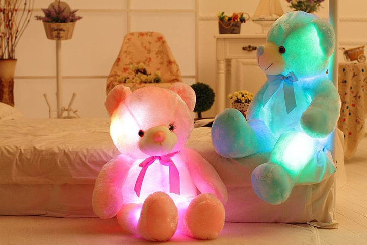 Creative Light Up LED Teddy Bear Stuffed Animals Plush Toy Colorful Glowing Christmas Gift For Kids Pillow - ZEYTONCART