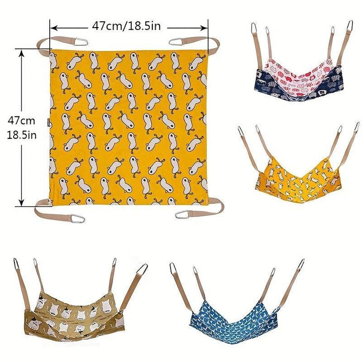 Pet Summer Cotton Hemp Cat Hammock Breathable Cage Cat Swing Hanging Nest Multi-color Printed Hammock Pet Supplies - ZEYTONCART