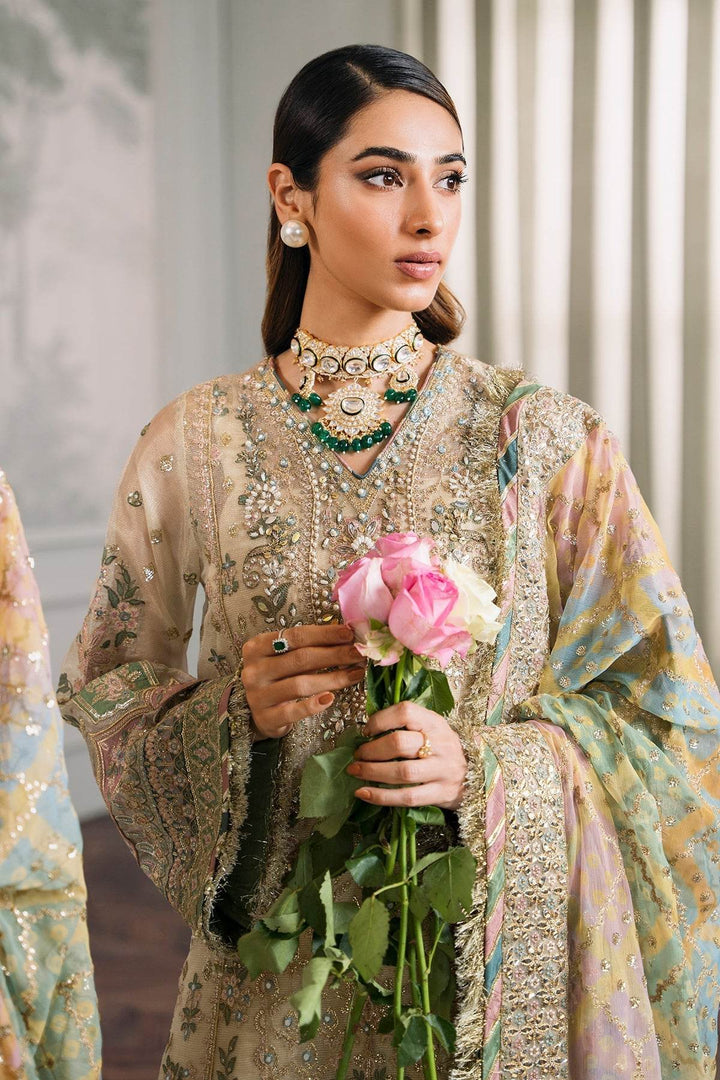 EMBROIDERED Elegant 3-Piece Ensemble in Serene Skin Tone - MASURI CH12-04 UNSTITCHED - ZEYTONCART