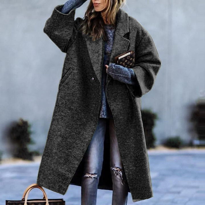 Women's Color Matching Plaid Long-sleeved Coat - ZEYTONCART