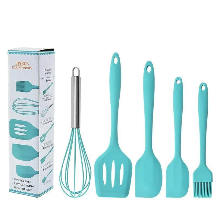 Silicone Kitchenware Non-Stick Cookware Kitchen Utensils Set Spatula Shovel Egg Beaters Silicone Handle Cooking Tool Set - ZEYTONCART