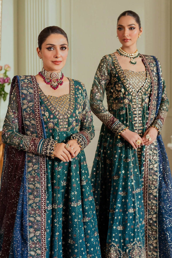Luxurious 3-Piece Chiffon Ensemble – Chunri Elegance with Heirloom Craftsmanship EMBROIDERED CHIFFON CH13-03 UNSTITCHED - ZEYTONCART