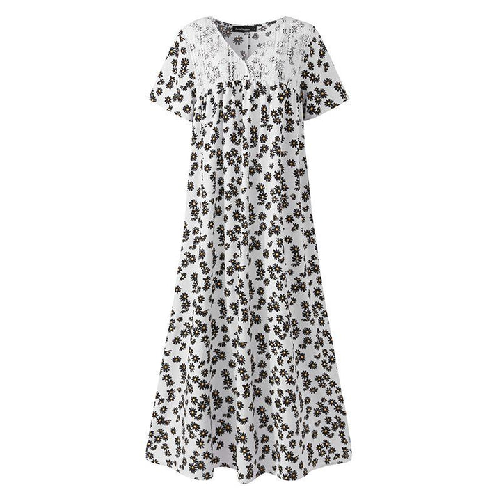 Floral short sleeve dress - ZEYTONCART