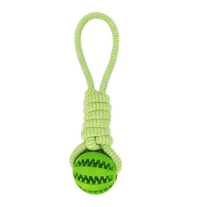 Dog Toys Treat Balls Interactive Hemp Rope Rubber Leaking Balls For Small Dogs Chewing Bite Resistant Toys Pet Tooth Cleaning Bite Resistant Toy Ball For Pet Dogs Puppy - ZEYTONCART
