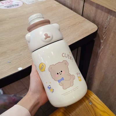 Women's Water Cup Thermos With Straw To Hug Bear Large Capacity And High Value - ZEYTONCART