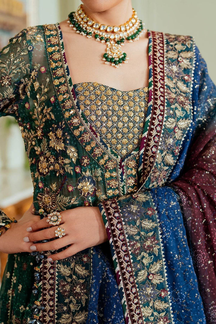 Luxurious 3-Piece Chiffon Ensemble – Chunri Elegance with Heirloom Craftsmanship EMBROIDERED CHIFFON CH13-03 UNSTITCHED - ZEYTONCART