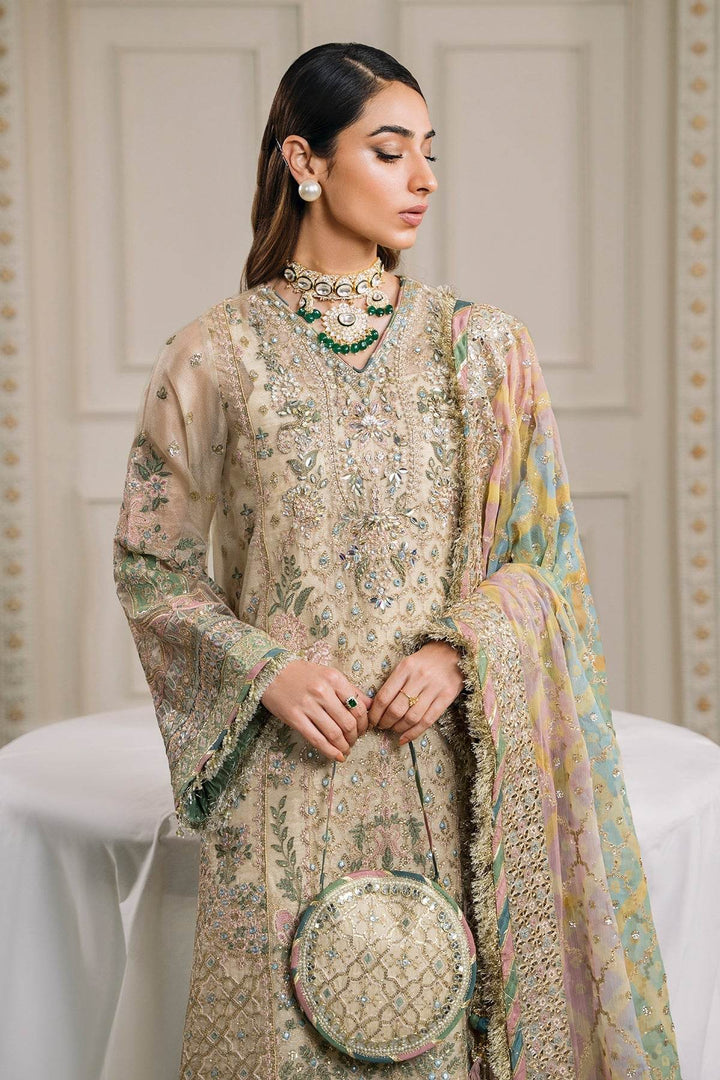 EMBROIDERED Elegant 3-Piece Ensemble in Serene Skin Tone - MASURI CH12-04 UNSTITCHED - ZEYTONCART