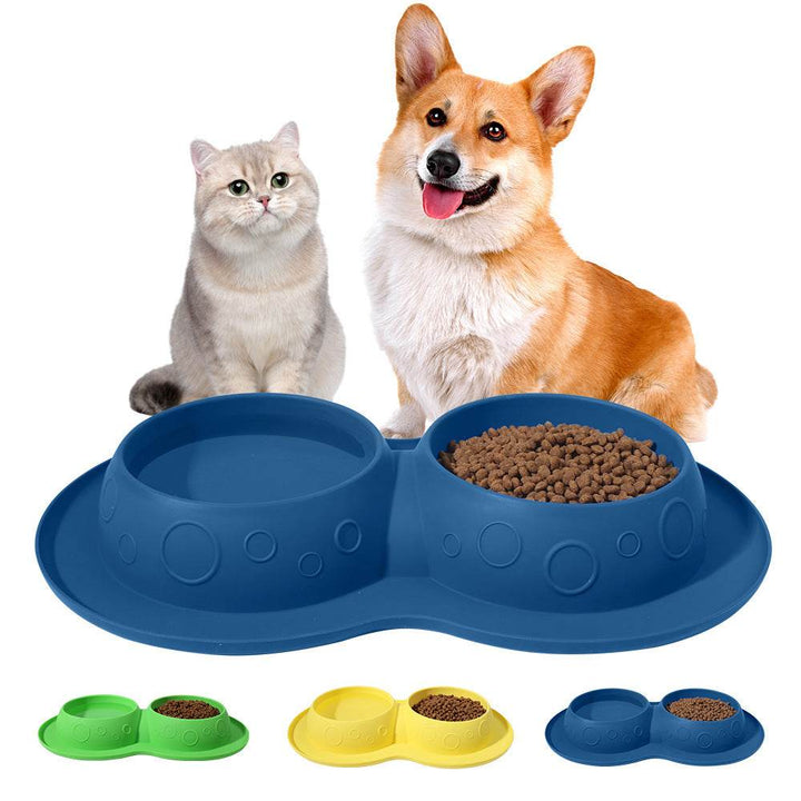 Pet Supplies Custom Non Slip Waterproof Silicone Water Food 2 In 1 Mat Pad Pet Bowls & Feeders - ZEYTONCART