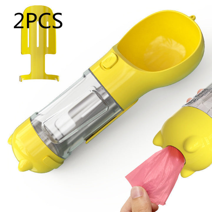 Pet Water Bottle Feeder Bowl Garbage Bag Storage Portable Pet Outdoor Travel 3 In 1 Dog Water Bottle - ZEYTONCART