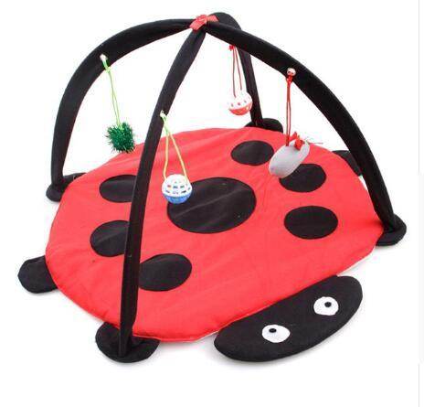 Cartoon Cat Play Tent Multifunctional Cat Hammocks Kitten Sleep Bed Foldable Cat Mat with Balls Cat Play House Toy - ZEYTONCART
