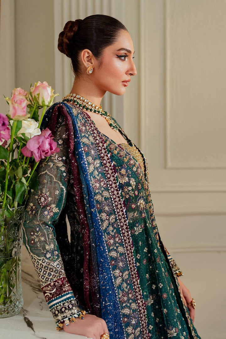 Luxurious 3-Piece Chiffon Ensemble – Chunri Elegance with Heirloom Craftsmanship EMBROIDERED CHIFFON CH13-03 UNSTITCHED - ZEYTONCART