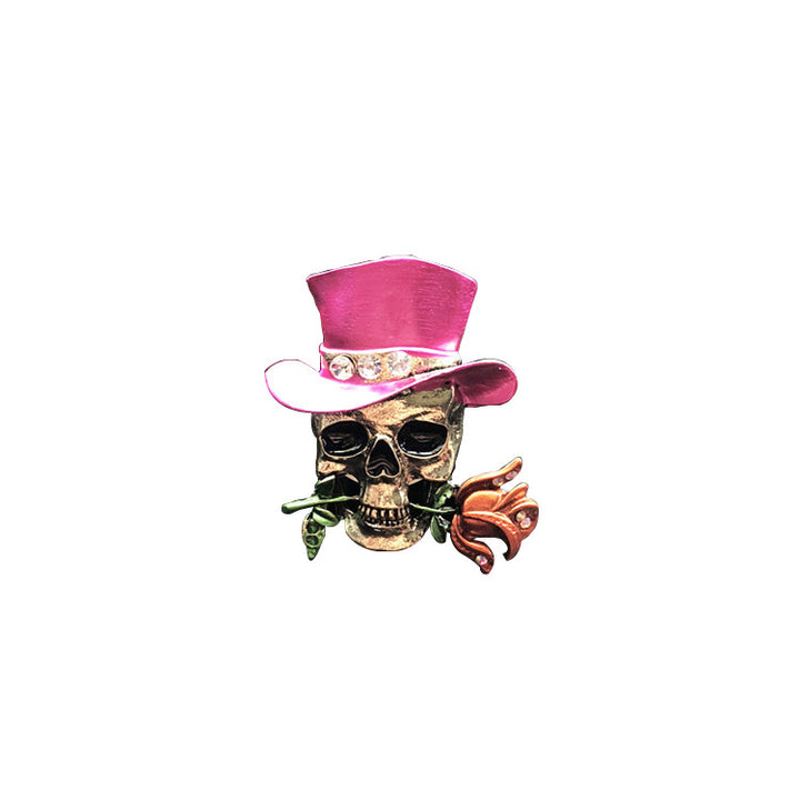 Halloween New Funny Retro Metal Skull Fashion Alloy Retro Roses Purses Anime Car Decoration Car Accessories - ZEYTONCART