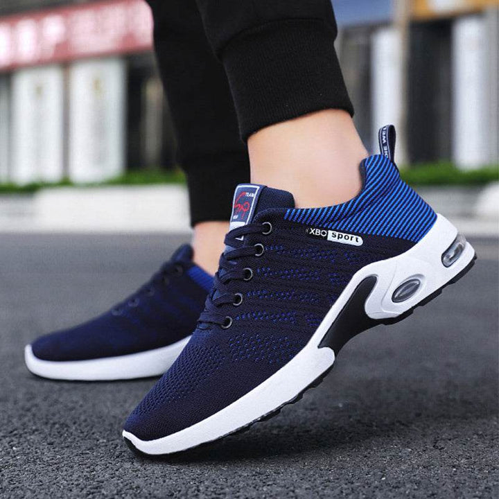 Fashion Mesh Shoes With Striped Design Men Outdoor Breathable  Lace-up Sneakers Csual Lightweight Running Sports Shoes For Men - ZEYTONCART