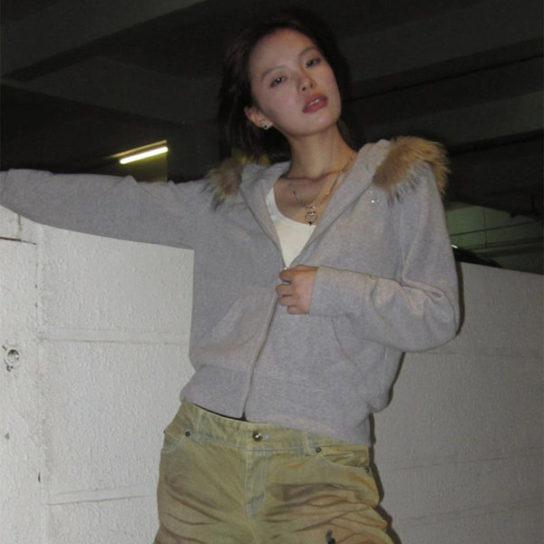 Retro Women's Winter Plush And Thick Hoodie Jacket - ZEYTONCART