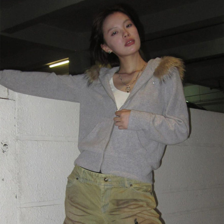 Retro Women's Winter Plush And Thick Hoodie Jacket - ZEYTONCART