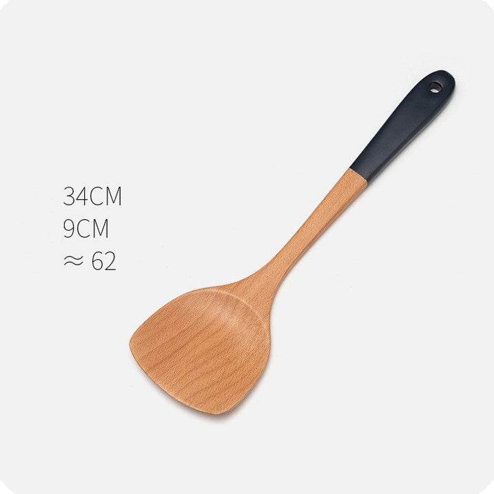 Household Non-stick Wooden Spatula Rice Spoon Wooden Soup Spoon Cookware Set - ZEYTONCART