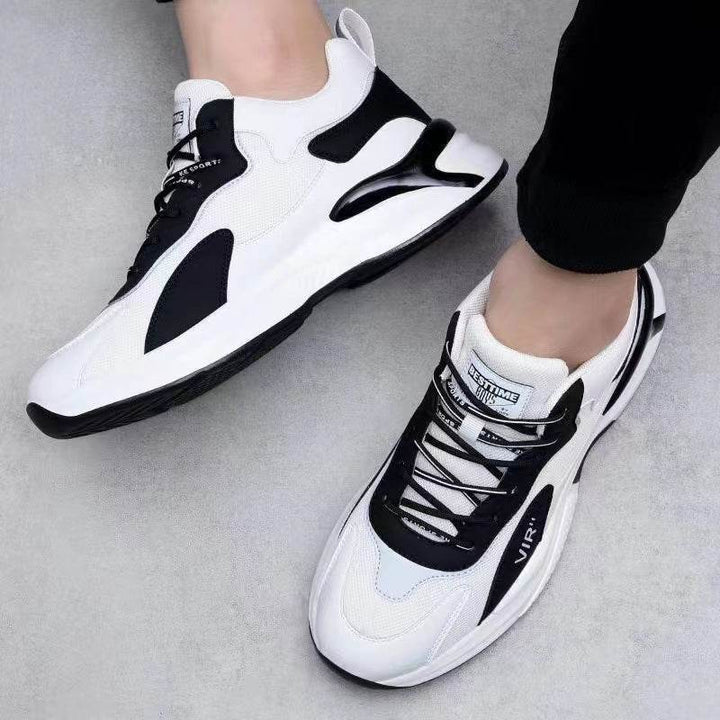 Fashion Black White Sneakers Casual Outdoor Lightweight Breathable Sports Shoes For Men - ZEYTONCART