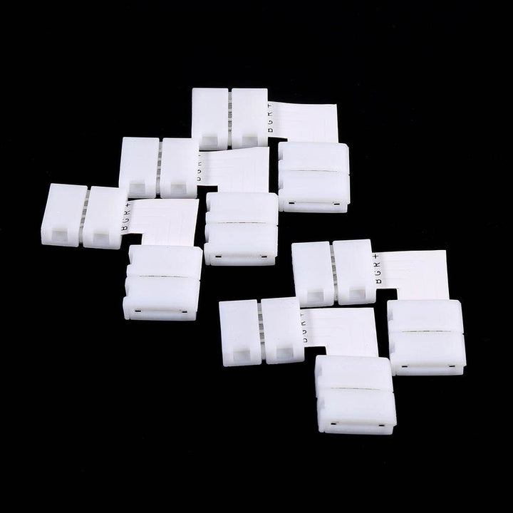 5Pcs L Shape 4pin 10mm Solderless Corner Connectors Adapters For RGB 5050 LED Strip Lights - ZEYTONCART