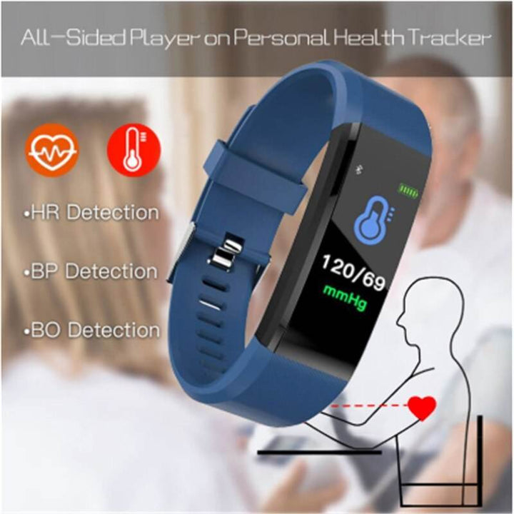 Screen Smart Wristband Heart Rate Monitor Fitness Activity Tracker 115plus Smart Band Color Blood Pressure Music Remote Control - ZEYTONCART