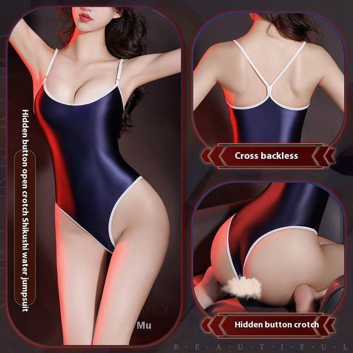 Lingerie Uniform Open Crotch Jumpsuit Strap Tight Clothing For Women - ZEYTONCART