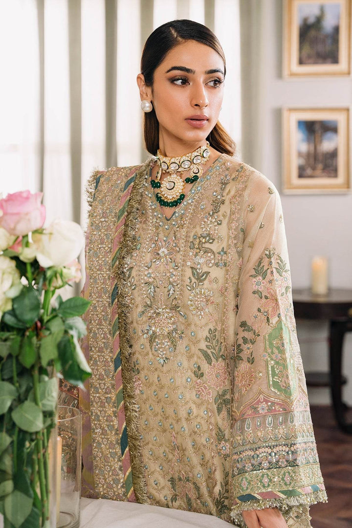 EMBROIDERED Elegant 3-Piece Ensemble in Serene Skin Tone - MASURI CH12-04 UNSTITCHED - ZEYTONCART