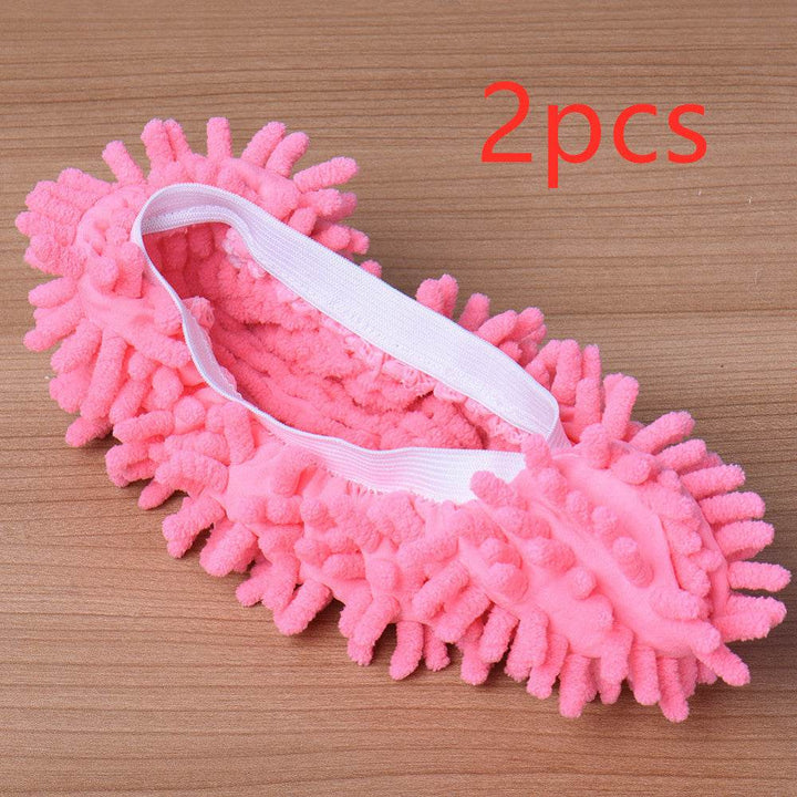 2pcs Set Multifunctional Chenille Micro Fiber Slipper Shoe Covers Clean Slippers Lazy Drag Shoe Mop Caps Household CleanTools - ZEYTONCART