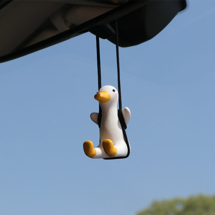 Car Pendant Cute Anime Little Duck Swing Auto Rearview Mirror Hanging Ornaments Interior Decoraction Accessories For Girls Gifts - ZEYTONCART