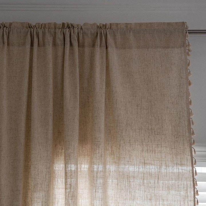 Curtains American Style Simple Pure Color Jute - ZEYTONCART