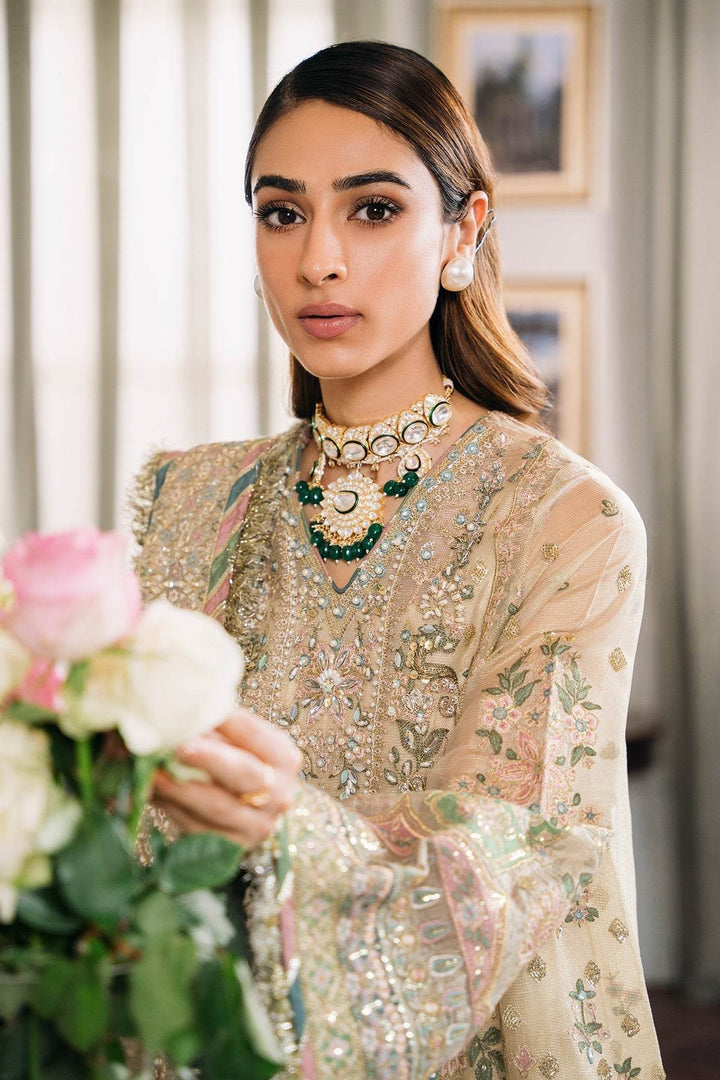 EMBROIDERED Elegant 3-Piece Ensemble in Serene Skin Tone - MASURI CH12-04 UNSTITCHED - ZEYTONCART