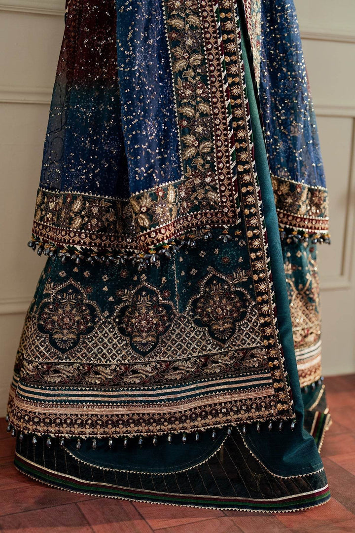 Luxurious 3-Piece Chiffon Ensemble – Chunri Elegance with Heirloom Craftsmanship EMBROIDERED CHIFFON CH13-03 UNSTITCHED - ZEYTONCART