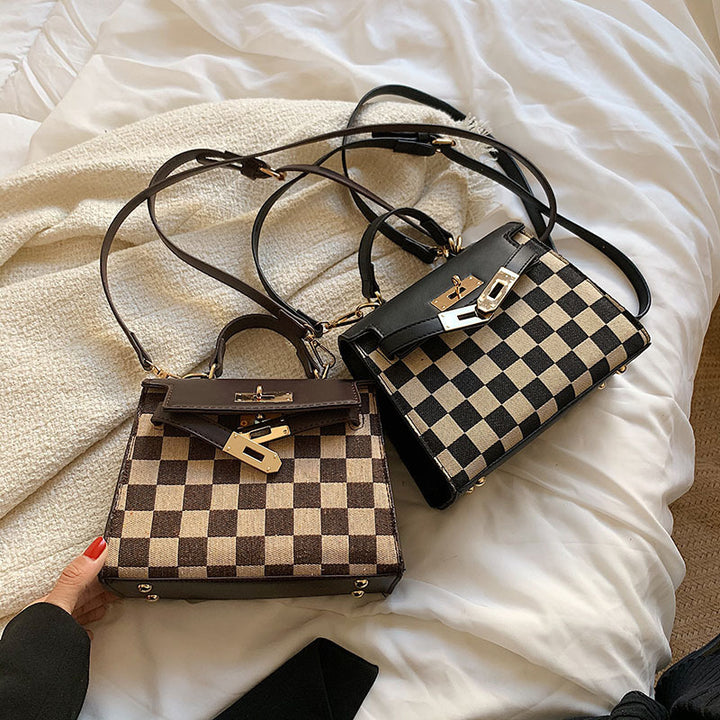 Checkerboard Checkered Color Fashion Hand-held - ZEYTONCART