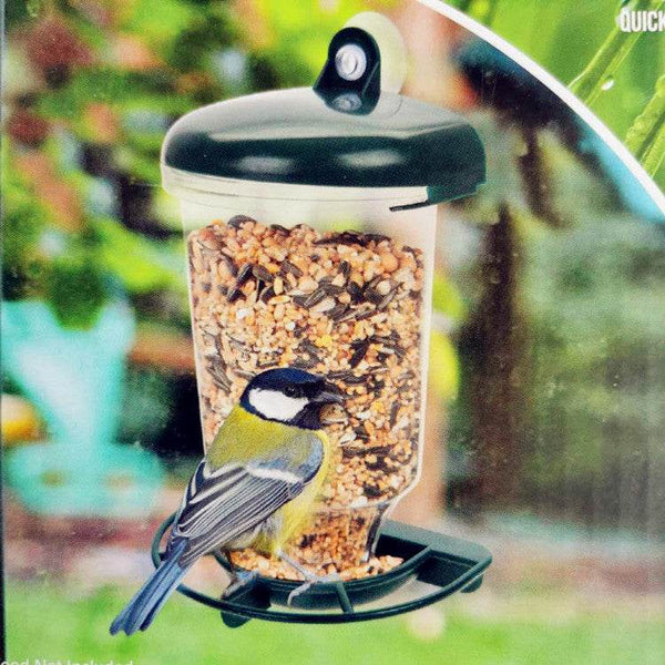 Transparent Plastic Suspension Type Automatic Bird Feeder With Cover - ZEYTONCART