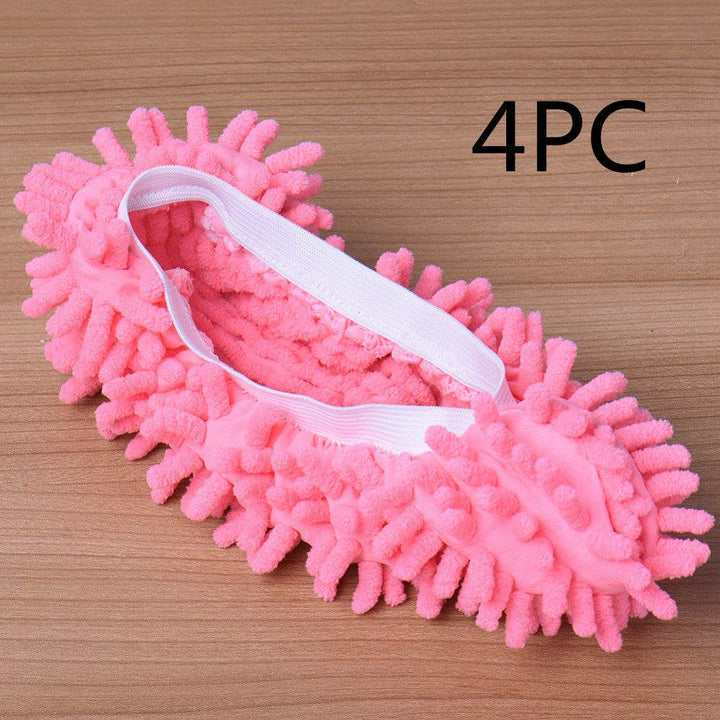 2pcs Set Multifunctional Chenille Micro Fiber Slipper Shoe Covers Clean Slippers Lazy Drag Shoe Mop Caps Household CleanTools - ZEYTONCART
