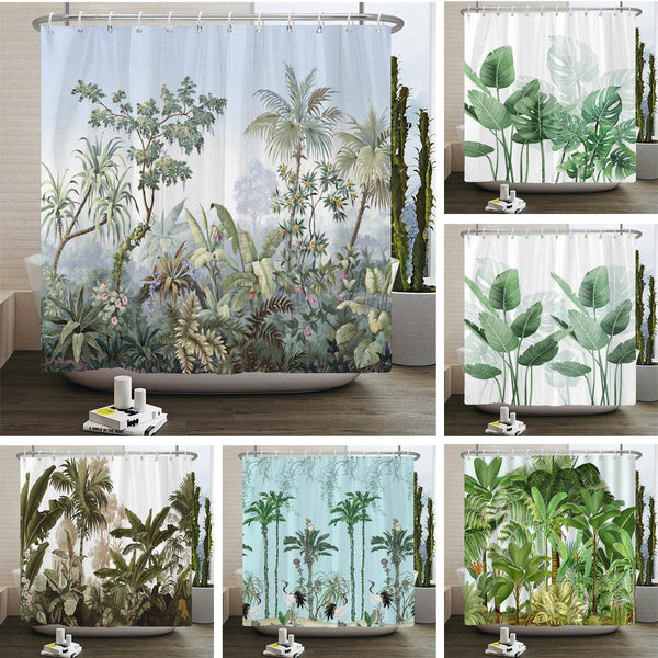 European Flowers, Birds, Plants Bath Curtains Waterproof - ZEYTONCART