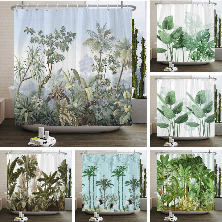European Flowers, Birds, Plants Bath Curtains Waterproof - ZEYTONCART