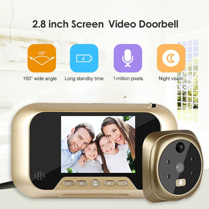 2.8 Inch Infrared Night Vision Camera Video Intelligent Electronic Peephole Visual Peephole Doorbell - ZEYTONCART
