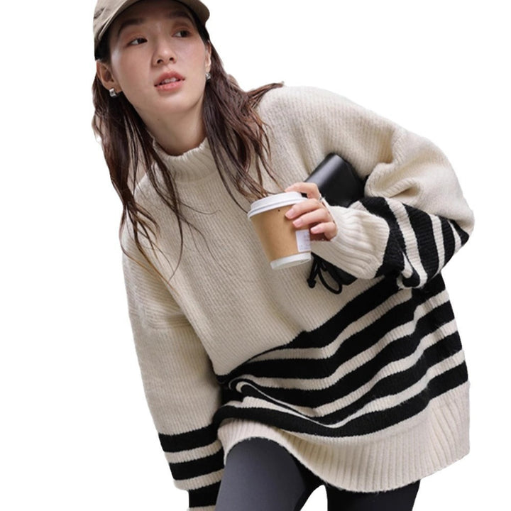 Winter New Stand Collar Pregnant Women Loose Mid-length Sweater - ZEYTONCART