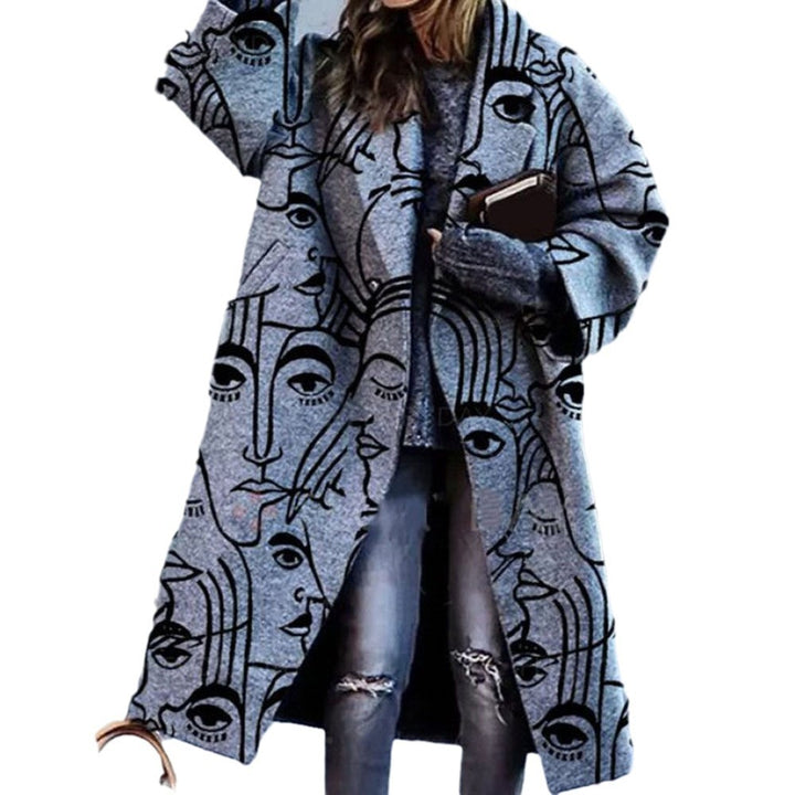 Women's Color Matching Plaid Long-sleeved Coat - ZEYTONCART