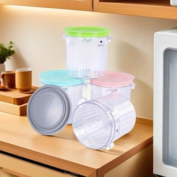4 Pack Ice Cream Pints And Lids Compatible With Ninja Creami Breeze Ice Cream Makers, BPA-Free, Dishwasher Safe, For Nc299 300 301 Not For Nc100 - ZEYTONCART