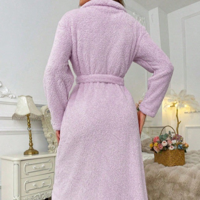 Autumn And Winter Flannel Nightgown Women's Long Pajamas - ZEYTONCART