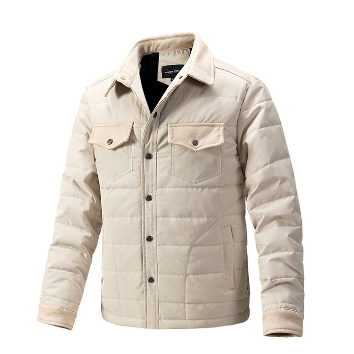 Casual Fall Winter Men Lapel Plaid Coat - ZEYTONCART