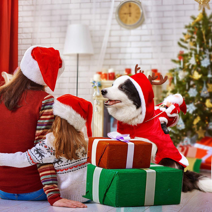 Dog Christmas Clothes Santa Claus Riding Deer - ZEYTONCART