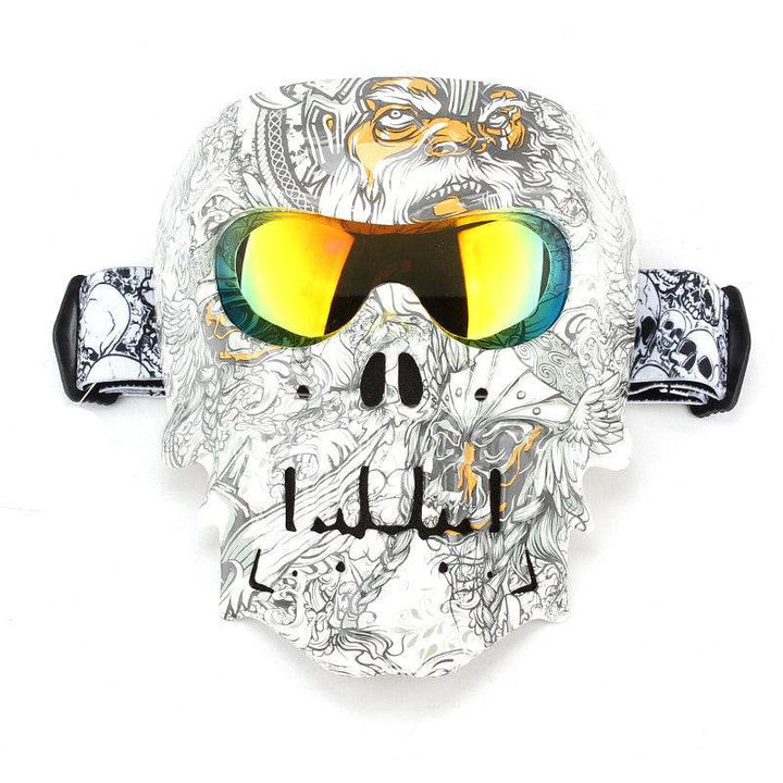Face Mask Motorcycle Windproof Mask Skull Glasses Male - ZEYTONCART