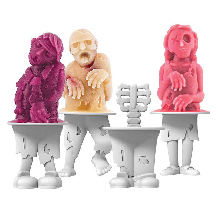 Silicone Zombie Popsicle Mold Skull Ice Cream Mold Popsicle Mold Summer Ice Pop Molds Set of 4 Popsicle Makers with Sticks - ZEYTONCART