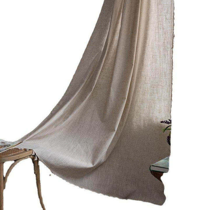 Curtains American Style Simple Pure Color Jute - ZEYTONCART