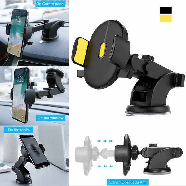 Car Phone Holder Long Rod Telescopic Car Dashboard Suction Cup Type - ZEYTONCART