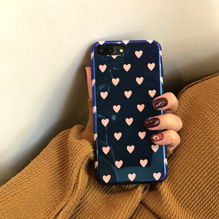 Blu-ray Laser Gradient Case For  Love Heart Phone Cases For Glossy Soft Silicon Back Cover - ZEYTONCART