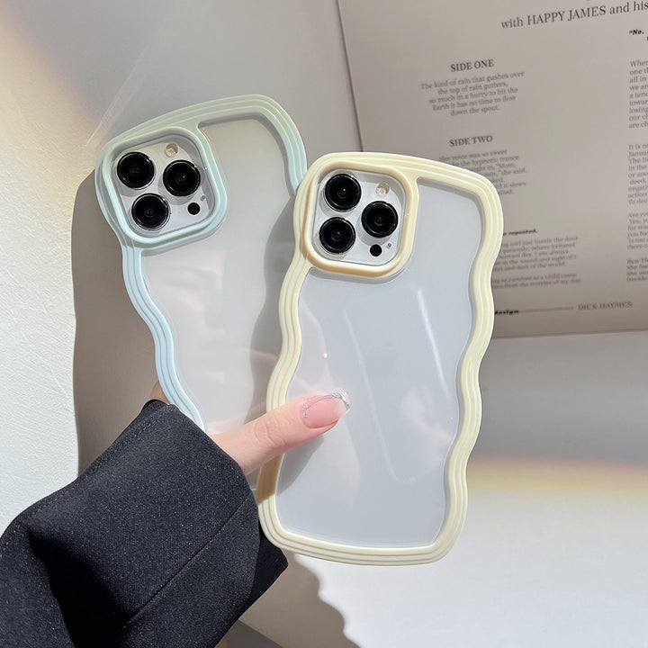Wave Border Mobile Phone Case Solid Color Simple Candy Color - ZEYTONCART