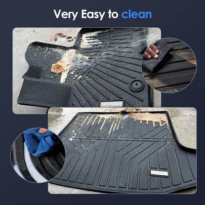 Floor Mats & Cargo Liners Compatible For 2024 2025 Hyundai Kona -Not Fit Electric,TPE All Weather 2 Row Floor Liners And Trunk Mat Mats Accessories-Black - ZEYTONCART