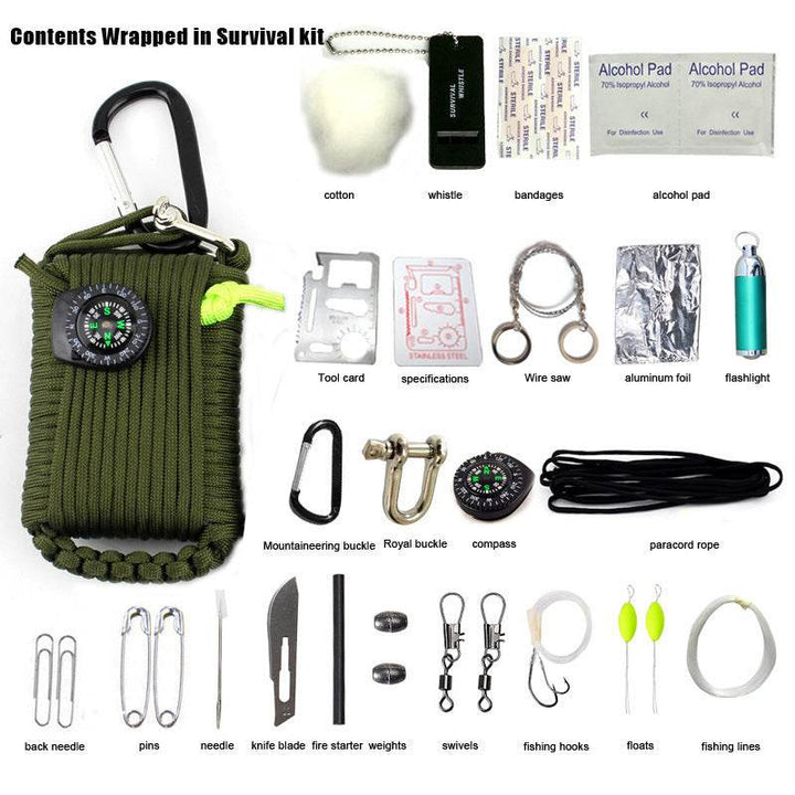29-in-one outdoor emergency first aid kit Outdoor travel Climbing first aid kit lifesaving kit - ZEYTONCART